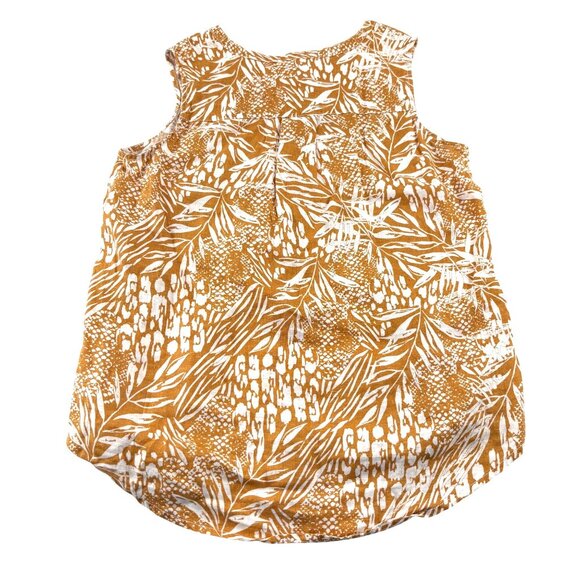 Christian Siriano Women's Sleeveless Printed Linen Top sz Medium Mustard Gold - Picture 4 of 5
